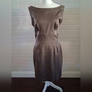 Classic Sleeveless Sheath Dress in Pewter